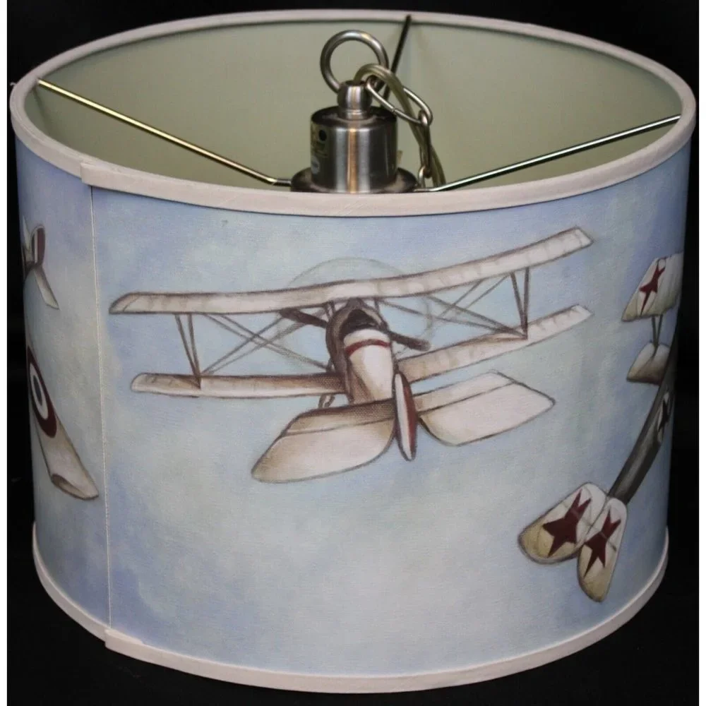 WW1 Fighter Jet Lamp Shade Ceiling Fixture Hanging Planes Aircraft Aviation War